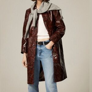 J. Crew Glossy Brown Trench Coat